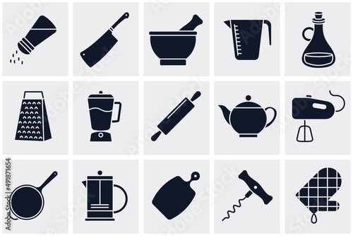 Kitchen and Cooking set icon symbol template for graphic and web design collection logo vector illustration
