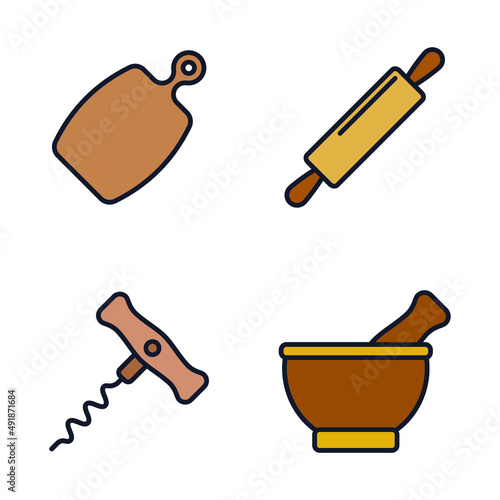 Kitchen and Cooking set icon symbol template for graphic and web design collection logo vector illustration