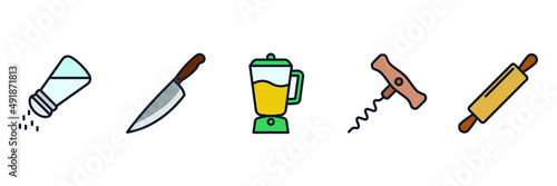 Kitchen and Cooking set icon symbol template for graphic and web design collection logo vector illustration