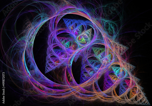 Bright multicolored fractal abstract digital art wallpaper.