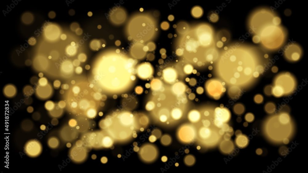 golden bright bokeh abstract background, glitter gold bokeh, perfect for wallpaper, backdrop, postcard, background