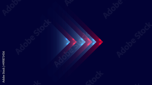 abstract technology arrow moving forward blue and red square digital, technology data, communication, and network background