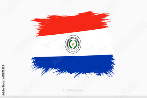 Grunge flag of Paraguay, vector abstract grunge brushed flag of Paraguay.
