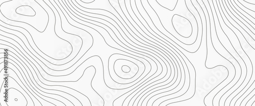 Valokuva White wave paper curved reliefs abstract background, Abstract topographic contours map on concept of a conditional geography scheme and the terrain path