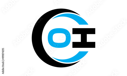 OI two letter monogram type creative circle initials letter logo design vector template.