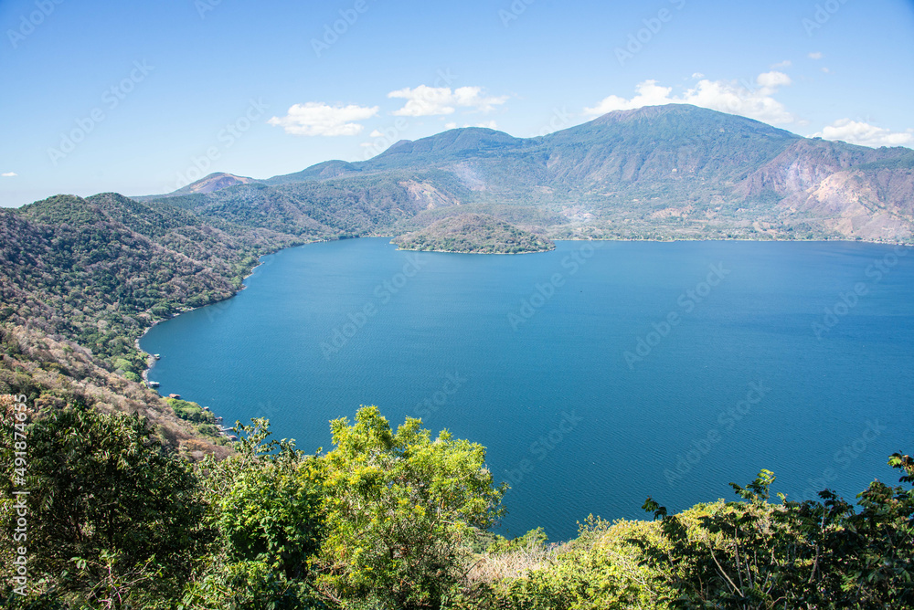 Panorama of Lake Coatepeque, Santa Ana, El Salvador