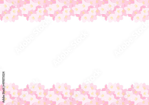 桜の花柄のフレームイラスト