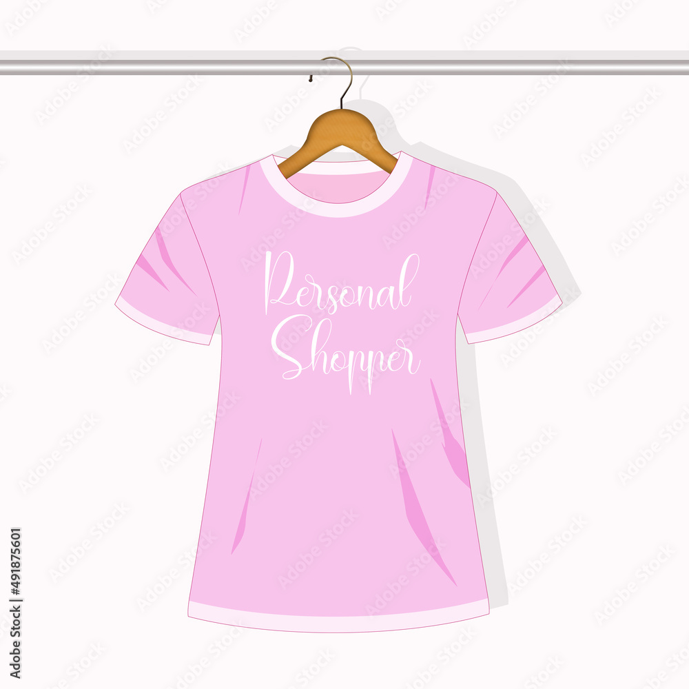 hanging shirt with personal shopper lettering hanging shirt with personal shopper lettering
