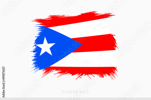 Grunge flag of Puerto Rico, vector abstract grunge brushed flag of Puerto Rico.