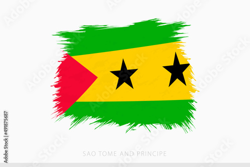 Grunge flag of Sao Tome and Principe, vector abstract grunge brushed flag of Sao Tome and Principe.