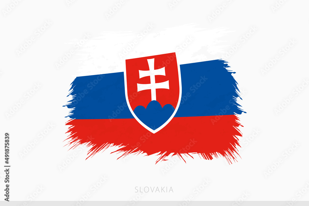 Grunge flag of Slovakia, vector abstract grunge brushed flag of Slovakia.