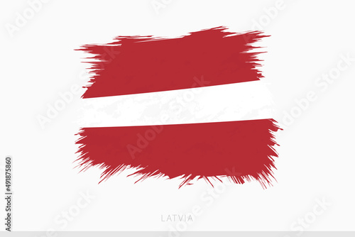 Grunge flag of Latvia, vector abstract grunge brushed flag of Latvia.