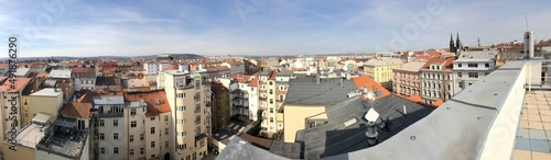 180 degree panoramic view of Prague New Town and Prague 2 © William