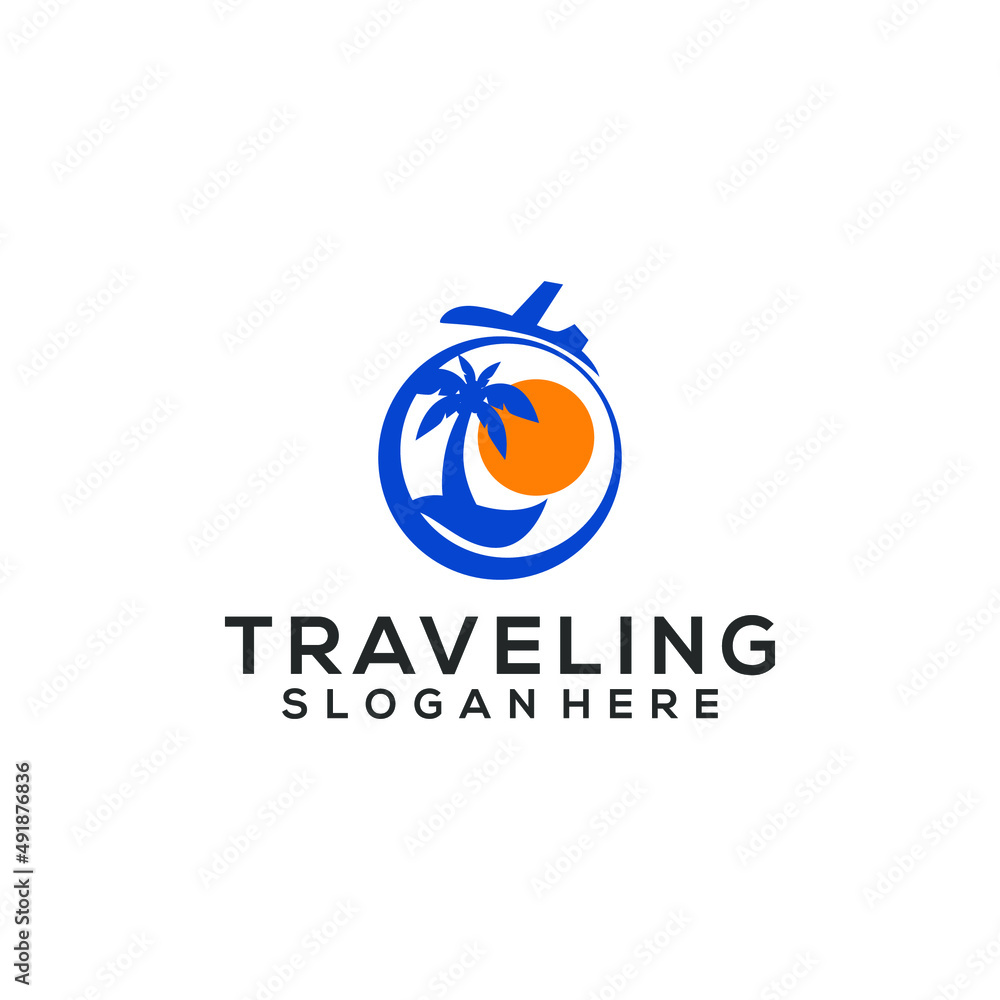 Traveling Logo Design Concept Vector