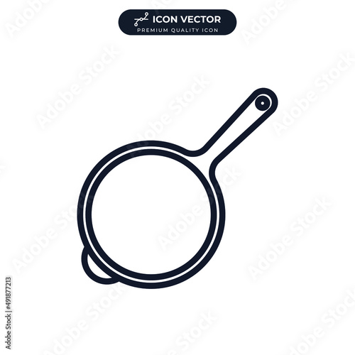 frying pan icon symbol template for graphic and web design collection logo vector illustration
