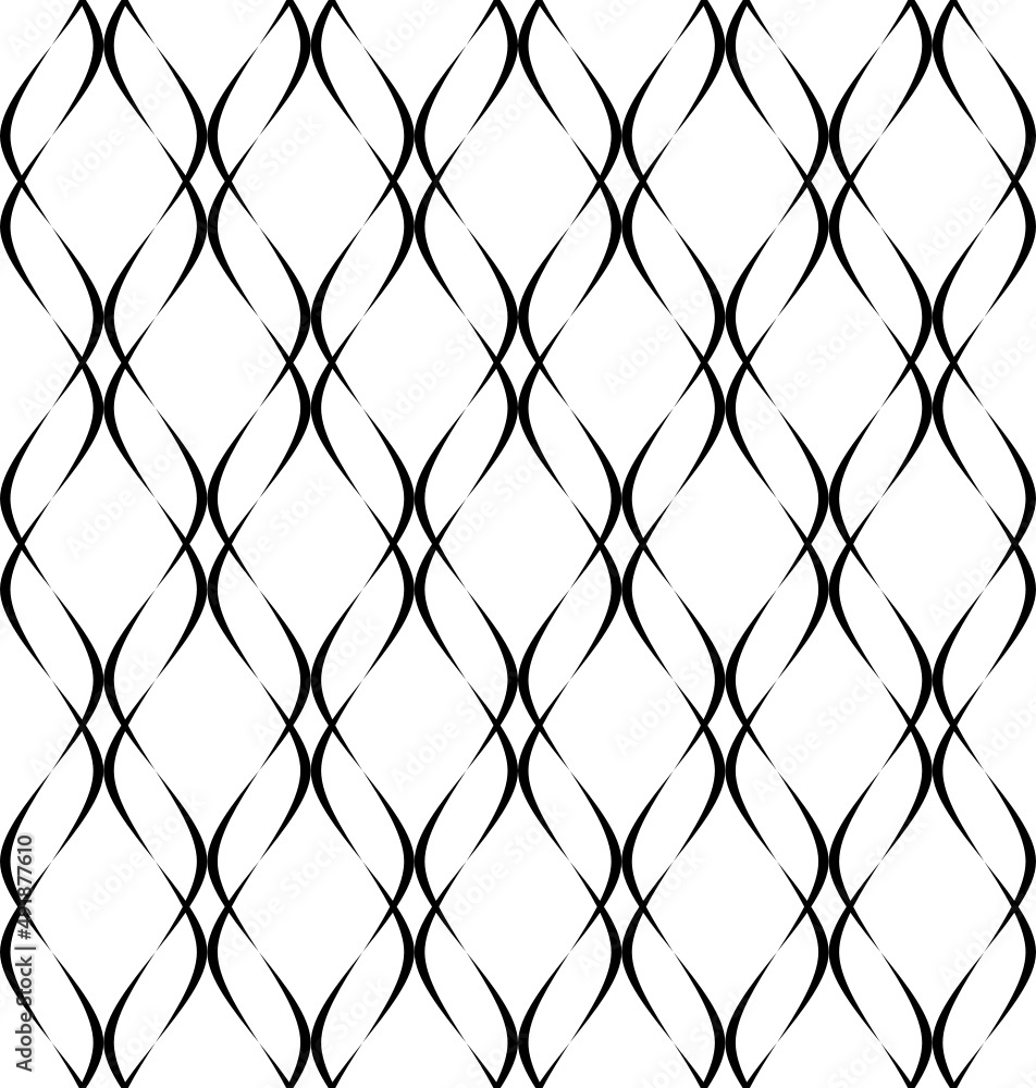 Fototapeta premium Vector seamless texture. Modern geometric background. Grid of wavy lines.