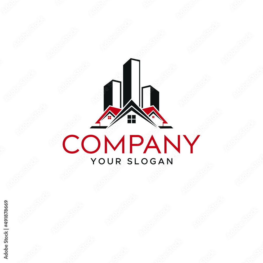 Abstract Buildings Logo Vector. simple home real estate logo vector. Real Estate Logo design Abstract Buildings Logo Vector. simple home real estate logo vector. Real Estate Logo design