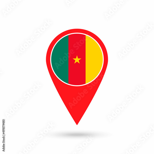 Map pointer with contry Cameroon. Cameroon flag. Vector illustration. Free Download Map pointer with contry Cameroon. Cameroon flag. Vector illustration. - GFXLoad