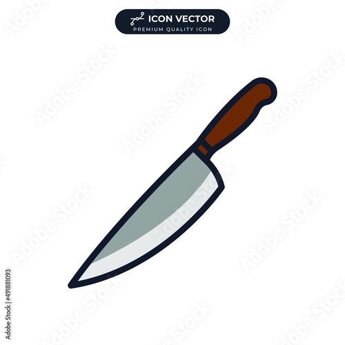 kitchen knife icon symbol template for graphic and web design collection logo vector illustration