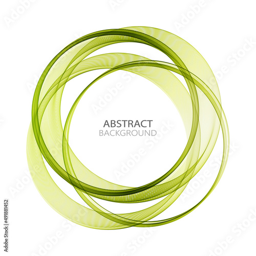 Abstract green circular wave background design, frame
