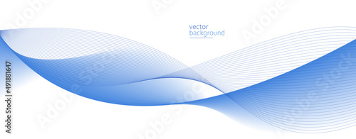 Smooth flow of wavy shape with gradient vector abstract background, light blue design curve line energy motion, relaxing music sound or technology.
