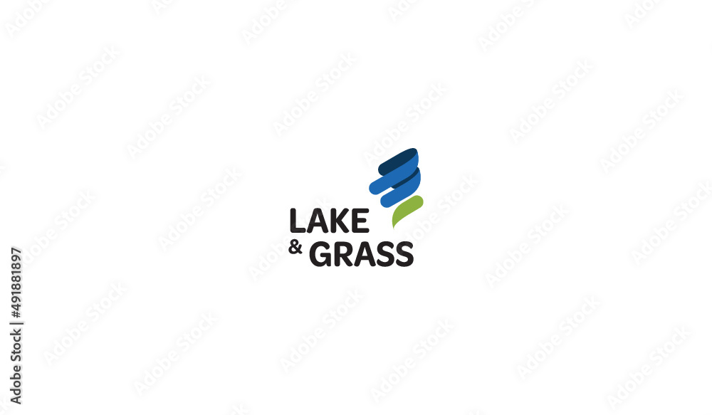 Obraz Lake nad grass logo fototapeta, plakat