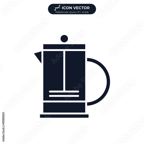 French press icon symbol template for graphic and web design collection logo vector illustration