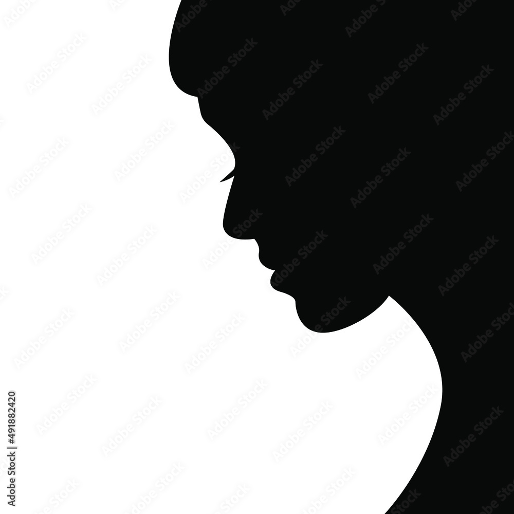 Black vector Girl silhouette on a white background. Girl silhouette Black vector Girl silhouette on a white background. Girl silhouette
