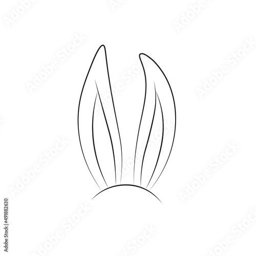 Bunny ears vector sexy logo. Happy Easter rabbit ears graphic icon. 