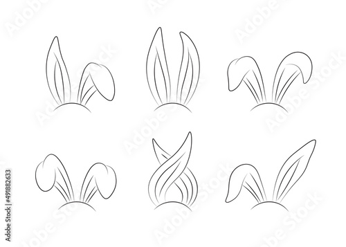 Bunny ears vector sexy logo collection. Happy Easter rabbit ears graphic icon set. 