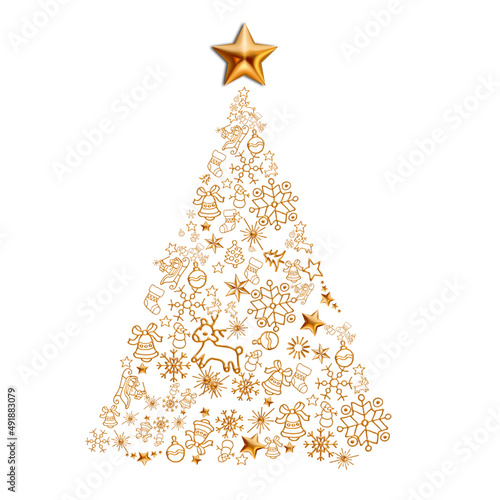 golden christmas tree