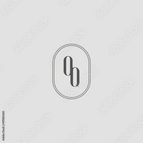 Initial QQ wedding monogram logo design