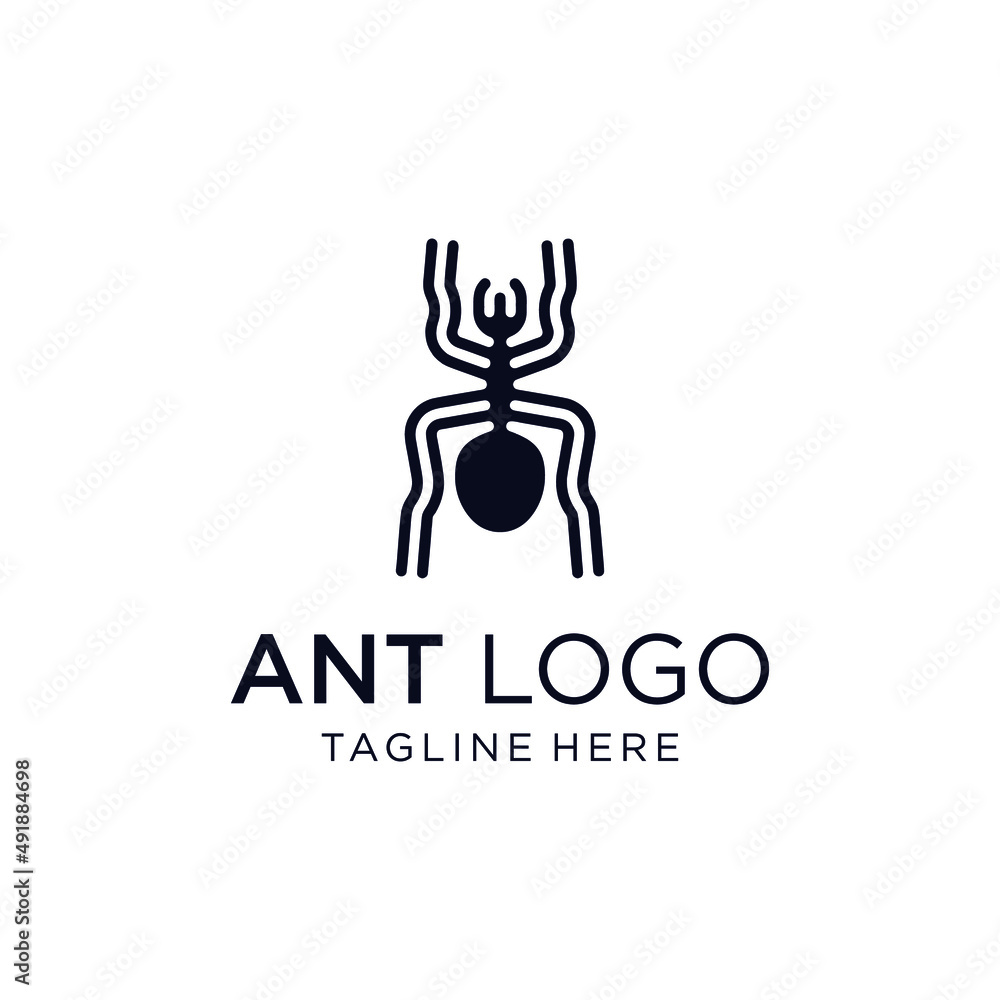 Obraz premium ant logo simple monoline design illustration