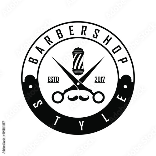 barbershop logo vector design