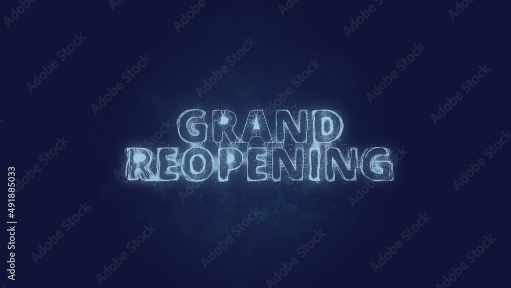 Grand Reopening text. Plexus with text Grand Reopening. Plexus. 4K video Grand Reopening text. Plexus with text Grand Reopening. Plexus. 4K video