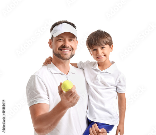 Little boy and his father w...