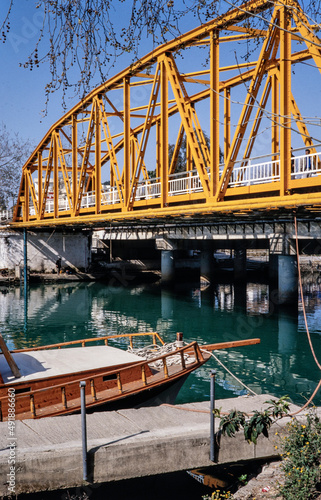 Manavgat. Wooden boats. Antalya Turkey. Bridge.