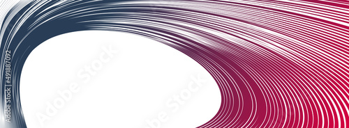 Curvature of space vector abstract art background, 3D linear flow distorted shape, deformed fluid, chaos of space.