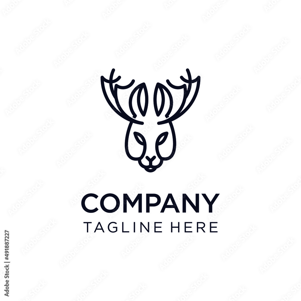 Jackalope logo illustration design Jackalope logo illustration design