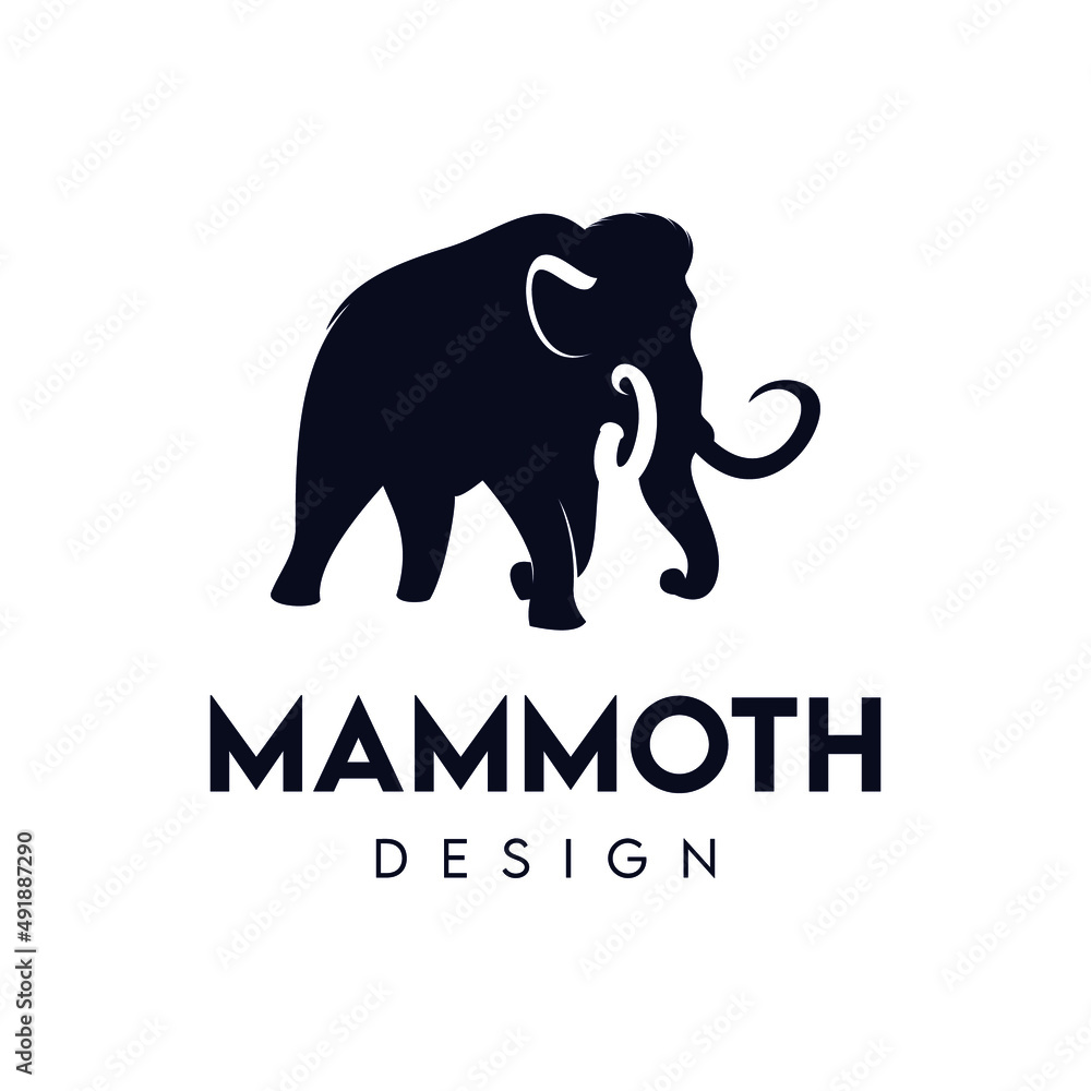 mammoth illustration logo design vector
