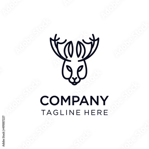 Jackalope logo illustration design