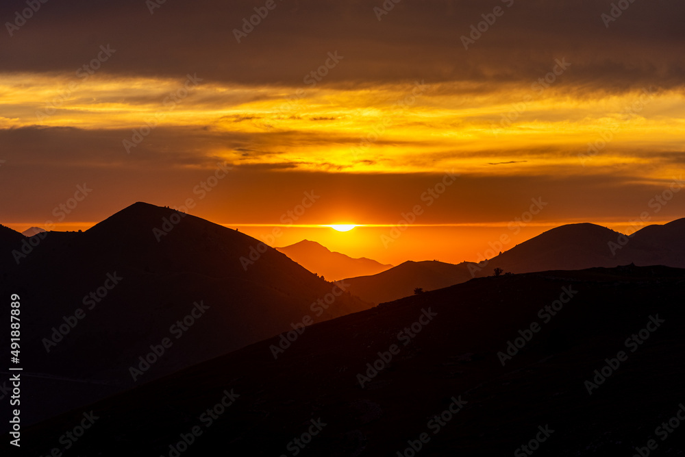 Beautiful sunset over the Gran Sasso Mount, Abruzzo, Italy Beautiful sunset over the Gran Sasso Mount, Abruzzo, Italy