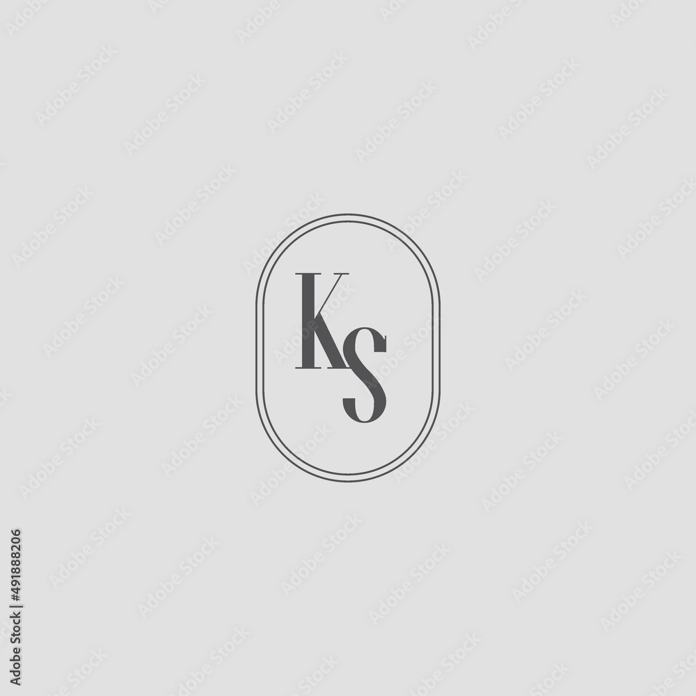 Initial KS wedding monogram logo design Stock Vector | Adobe Stock