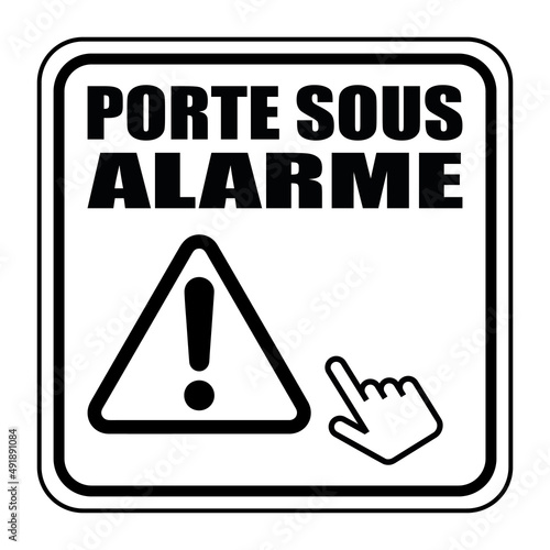 Logo porte sous alarme.