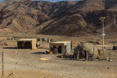 Small huts of a rural settlement in Djibouti