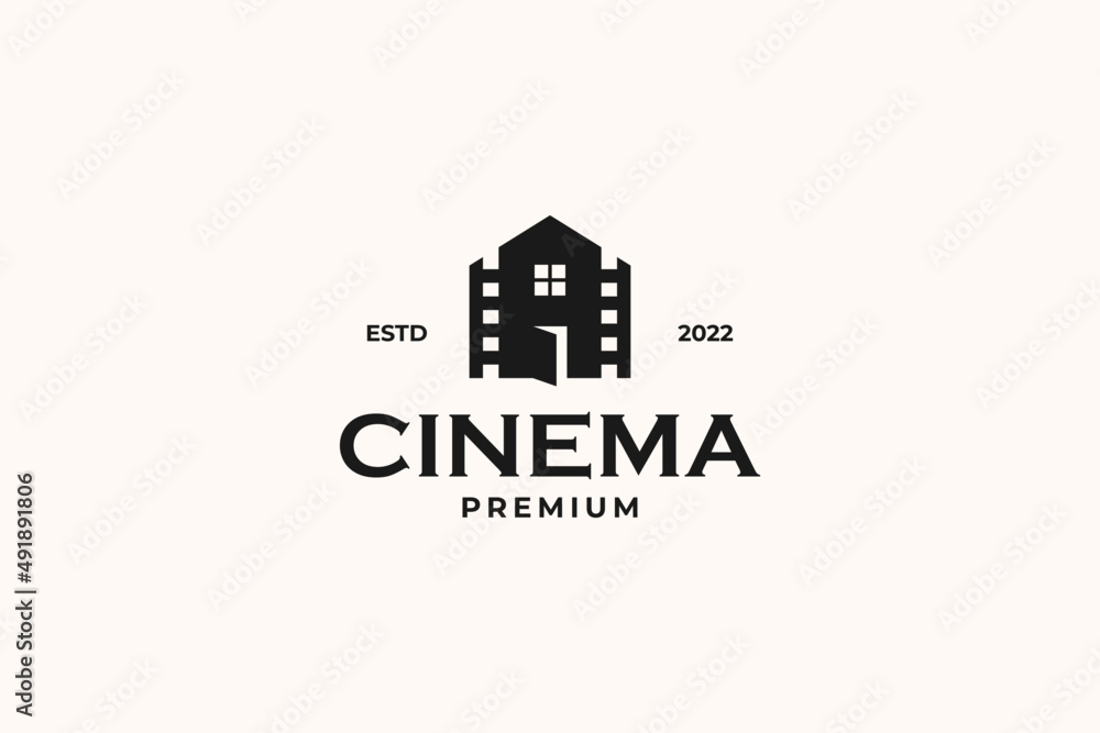 Fototapeta premium House film production logo design vector template