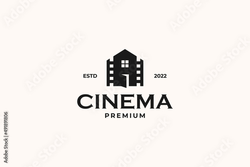House film production logo design vector template