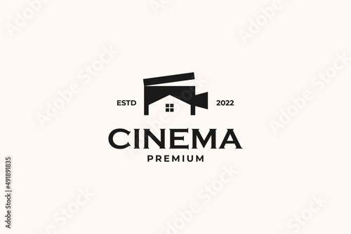 House film production logo design vector template