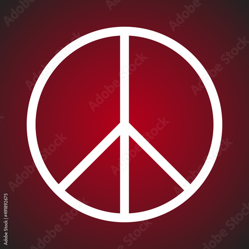 White Peace icon isolated. Pacific logo, sign. Hippie symbol of peace. Design element for anti-war company. Vector illustration. EPS10.
