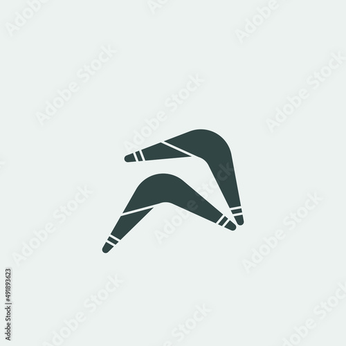 Boomerang vector icon illustration sign